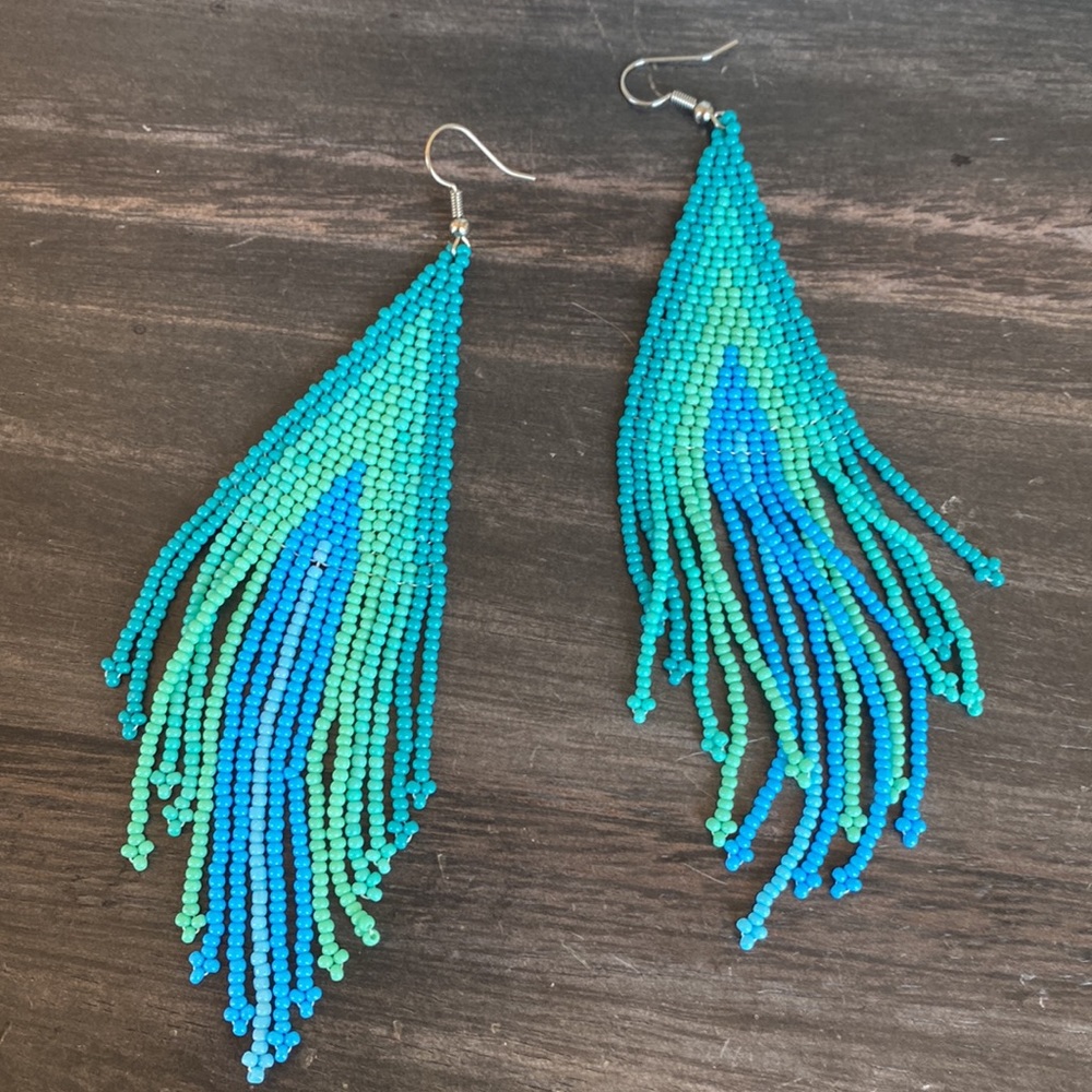 HP๐NEW Boho Stunning turquoise bead earrings - Picture 7 of 14